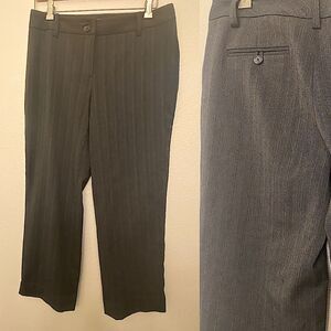 Cabi 155 pinstripe gray black slacks mid rise dress pants trouser Career wear 10